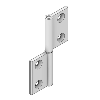 51-300-0 MODULAR SOLUTIONS LIFTOFF ALUMINUM HINGE 64MM X 101MM X 4MM COUNTERSUNK MOUNTING HOLES, NO HARDWARE